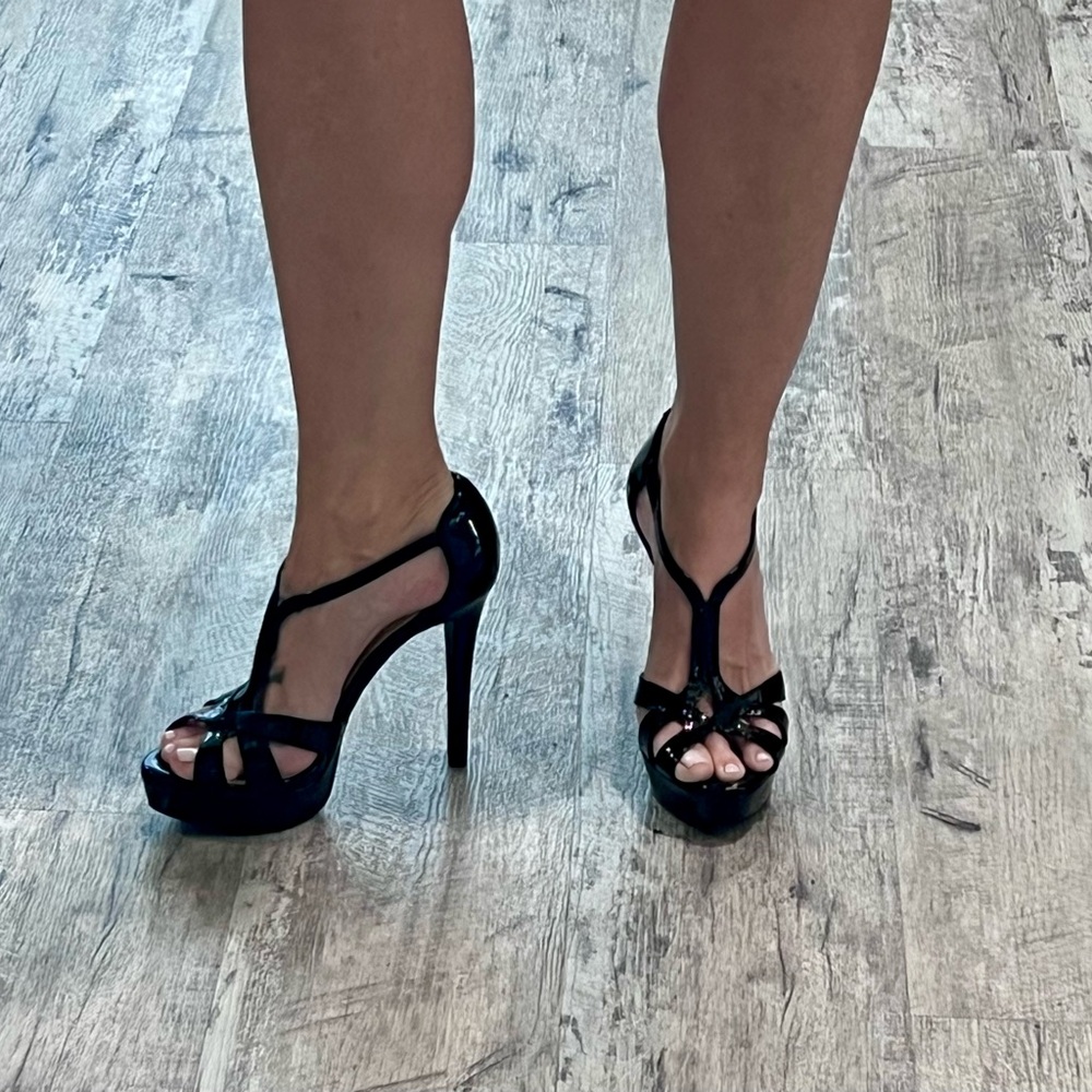 Elegant Black High Heel Sandals